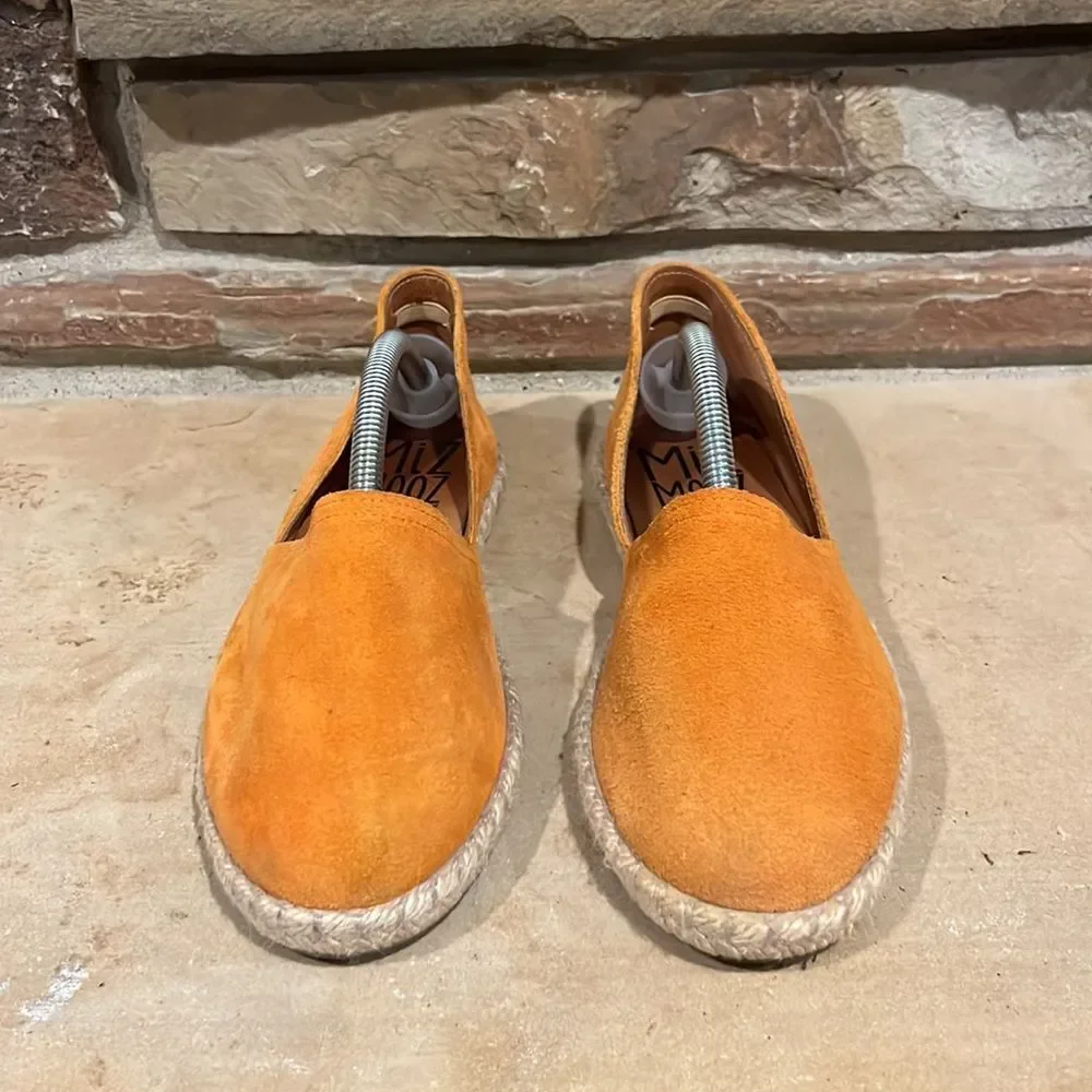 Miz Mooz Celestine Orange Suede Espadrille Flats